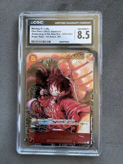 CGC 8.5 Japanese One Piece Luffy ST01-012 & Brook OP01-022 Graded Card Lot - Image 3