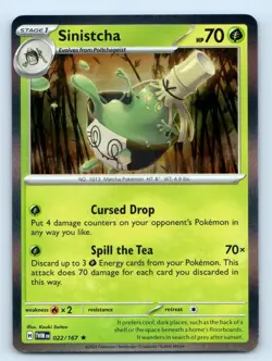Sinistcha 022/167 Rare Twilight Masquerade Pokemon Holo Near Mint - Image 1