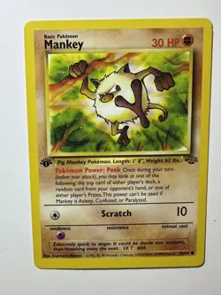 Pokemon 1st Edition Jungle Mankey 55/64 & Primeape 43/64 LP Vintage WOTC - Image 2