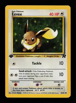 Eevee 55/82 1st Edition Common Team Rocket Pokemon Cards - Image 1