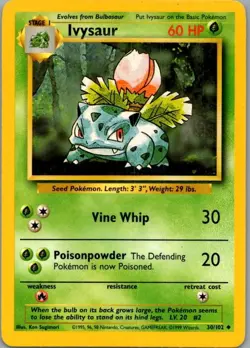 IVYSAUR 30/102 UNCOMMON BASE SET UNLIMITED POKEMON LP - Image 1
