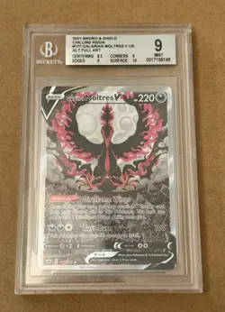 2021 Pokemon Chilling Reign Galarian Moltres V 177/198 Full Art Holo BGS 9 - Image 1