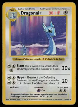 Dragonair 18/102 Pokemon Base Set Unlimited Rare Heavily Played - Image 1