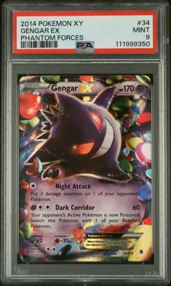 Pokemon Gengar EX XY Phantom Forces #34 PSA 9 Mint - Image 1