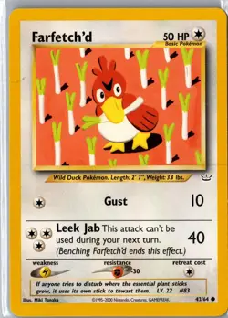 Farfetch'd 43/64 Common Neo Revelation Pokemon Unlimited Lightly Played - Image 1
