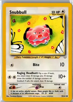 Snubbull 55/64 Common Neo Revelation Pokemon Unlimited Lightly Played - Image 1