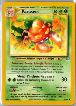 Parasect 35/64 Uncommon Neo Revelation Pokemon Unlimited Lightly Played - Image 1