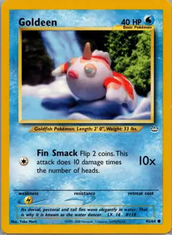 Goldeen 45/64 Common Neo Revelation Pokemon Unlimited Lightly Played - Image 1