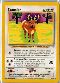 Stantler 38/64 Uncommon Neo Revelation Pokemon Unlimited Lightly Played - Image 1