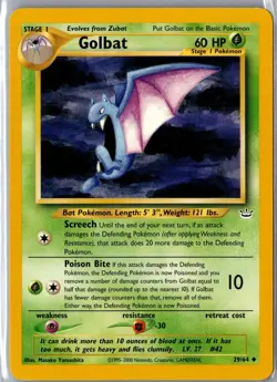Golbat 29/64 Uncommon Neo Revelation Pokemon Unlimited Lightly Played - Image 1