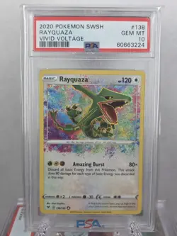 Rayquaza Amazing Rare PSA 10 2020 Pokemon SWSH Vivid Voltage #138/185 9079 - Image 1