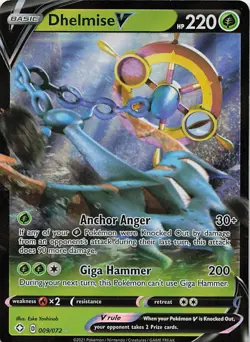 Dhelmise V 009/072 Holo V Rare Shining Fates Pokemon Holo Near Mint - Image 1