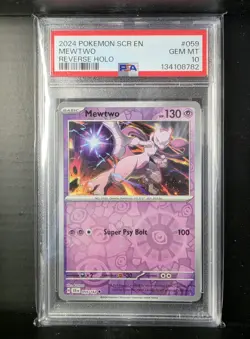 Pokemon Mewtwo PSA 10 Gem Mint Reverse Holo SV07 Stellar Crown 059/142 - Image 1