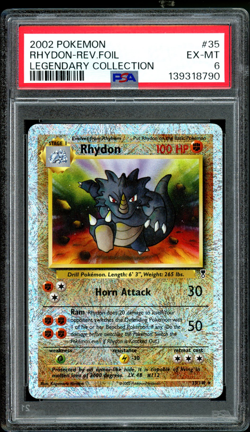 Pokemon TCG Rhydon 35/110 Legendary Collection Reverse Holo PSA 6 (2002) - Image 1