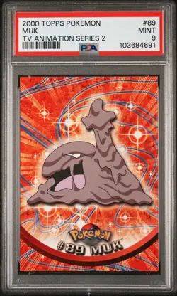 2000 TOPPS POKEMON TV ANIMATION SERIES 2 #89 MUK PSA 9 - Image 1