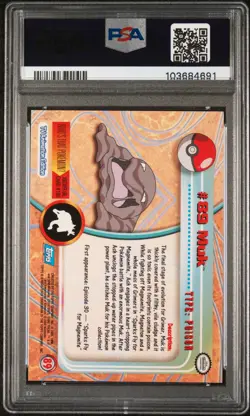 2000 TOPPS POKEMON TV ANIMATION SERIES 2 #89 MUK PSA 9 - Image 2
