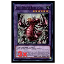 3x Yugioh Divine Scorpion Beast Of Serket Super Rare MZTM-EN005 1st Ed NM - Image 1