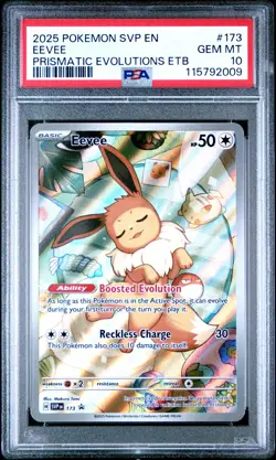 2025 POKEMON SVP EN-SV BLACK STAR PROMO #173 EEVEE PSA 10 - Image 1