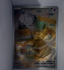 Nintendo Pokemon TCG Espurr 095/088 Surging Sparks IR Holo Eng 60HP Basic - Image 1