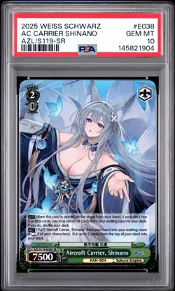 PSA 10 Shinano AZL/S119-E038 SR Azur Lane Weiss Schwarz English Foil - Image 3