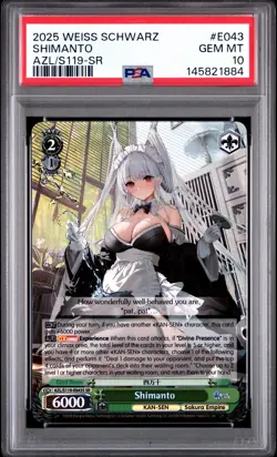 2025 WEISS SCHWARZ AZUR LANE VOL.2 SR #E043 SHIMANTO PSA 10 ENGLISH - Image 1