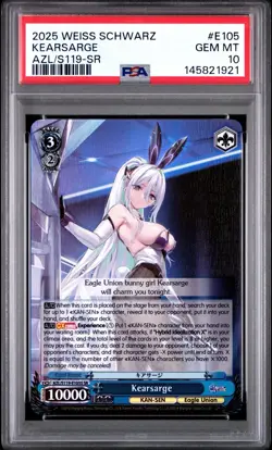 2025 WEISS SCHWARZ ENGLISH AZUR LANE VOL.2 SR #E105 KEARSARGE PSA 10 - Image 1