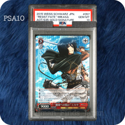 PSA 10 Weiss Schwarz Attack on Titan Resisting Fate Mikasa Signature SP 2015 - Image 1