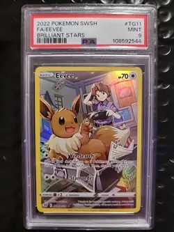 Eevee TG11/TG30 Swsh09: Brilliant Stars Trainer Gallery Holo PSA 9 - Image 1