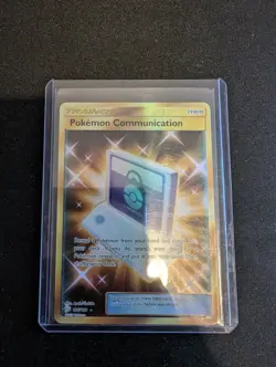 Pokemon Card Pokemon Communication 196/181 Team Up Gold Secret Rare Played - Image 1