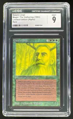 1993 Magic The Gathering Limited Edition Alpha Rare Gaea's Liege CGC 9 - Image 1