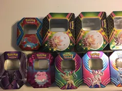 Lot of 14 Pokemon Trading Cards Collectible Tins TINS ONLY!! - Image 2