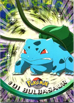 Bulbasaur #01 Topps TV Animation Edition Black Label Pokemon Card - Image 1