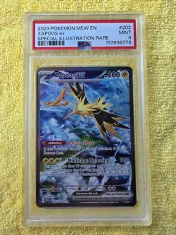 Pokemon Card Zapdos EX 202/165 Scarlet & Violet 151 SIR PSA 9 MINT - Image 1