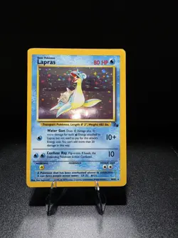Pokemon TCG Lapras Fossil Holo Rare Card WOTC 10/62 Series LP - Image 1
