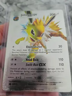 Jolteon GX Silver Foil Fan Art Vinyl Textured Collector Pokemon Display Card - Image 5
