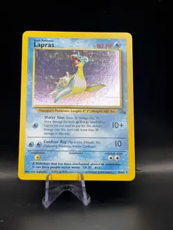 Pokemon TCG Lapras Fossil Holo Rare Card 10/62 - Image 1