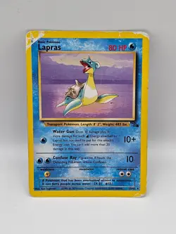 Pokemon TCG Lapras Fossil Holo Unlimited Rare Card 10/62 HP - Image 1