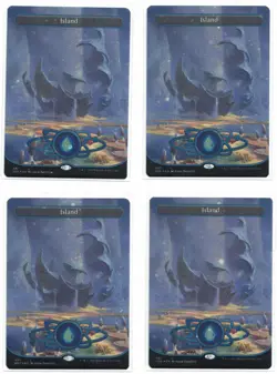 MTG - Island (Borderless) (Galaxy Foil) 487 Foil NM Unfinity x4 - Image 1