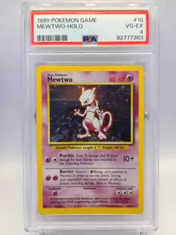 Pokemon TCG Wizards Base Set Mewtwo 10/102 Holo Rare 1999 ENG PSA 4 - Image 1
