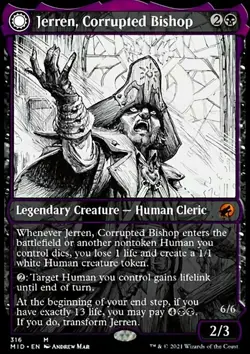 MTG Jerren, Corrupted Bishop (316) Innistrad Midnight Hunt NM - Image 1
