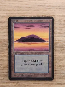 Magic the Gathering MTG Island (A) Alpha Edition Heavily Played HP - Image 1