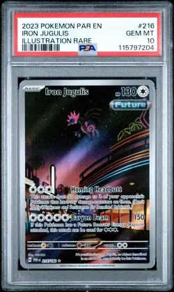 IRON JUGULIS #216 PSA 10 • 2023 POKEMON PAR EN-PARADOX RIFT ILLUSTRATION RARE - Image 1
