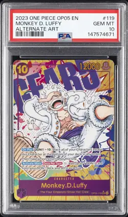 2023 ONE PIECE OP05-AWAKENING OF THE NEW ERA #119 MONKEY D. LUFFY PSA 10 - Image 1