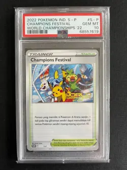 PSA 10 Indonesian Champions Festival Pokemon World Championship Promo 2022 - Image 1