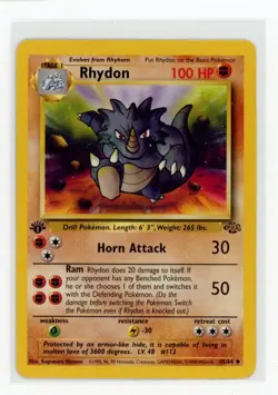 Pokemon 1st Edition Jungle #45/64 Rhydon - Image 1