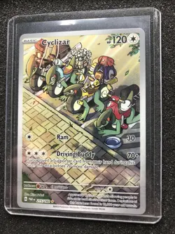 Pokemon TCG Cyclizar 215/182 Paradox Rift Holo Illustration Rare - Image 3