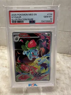 2025 POKEMON MEG EN-MEGA EVOLUTION ILLUSTRATION RARE #134 IVYSAUR PSA 10 - Image 1