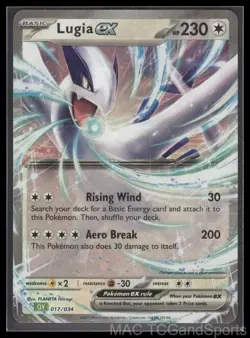 Lugia ex 017/034 Holo Trading Card Game Classic Pokemon TCG NM - Image 1