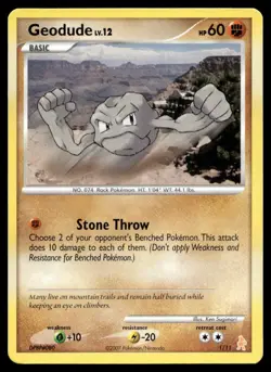 Geodude 1/11 Pokemon Card Manaphy & Lucario Diamond & Pearl Trainer Kit LP I29 - Image 1