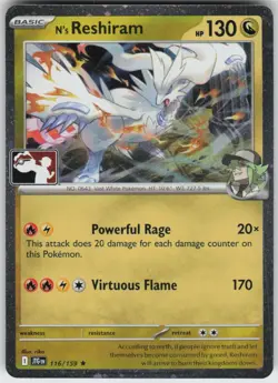 N's Reshiram 116/159 Rare Prize Pack Series Cards Pokemon Holo Near Mint - Image 1